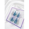Silver Star Aqua Handmade Nail Tips - Short Almond /