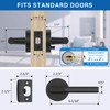 Amerdeco 3 Pack Matte Black Door Handles Interior,Knurled Privacy Door