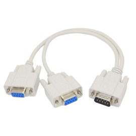 PNGKNYOCN 30cm DB9 Y Splitter Cable DB9 9 Pin 1 Male to 2 Female Rs232 Serial Splitter Adapter Straight-Through Cable YOUCHENG for Connect Various Serial Interface Devices