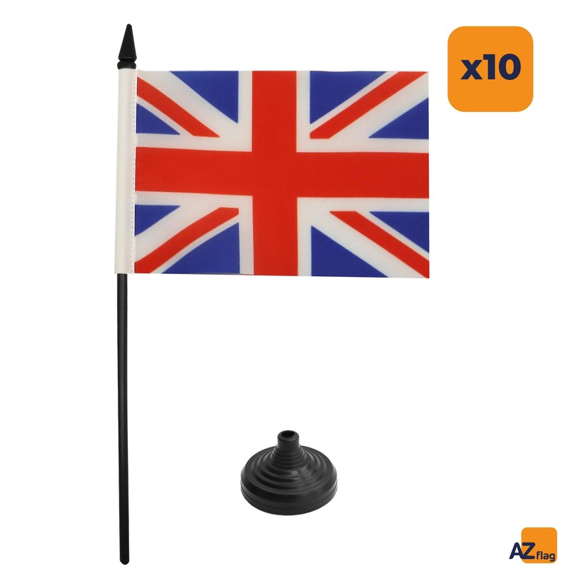 AZ FLAG Pack of 10 UK Table Flags - 6"