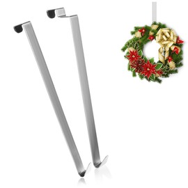com-four® 2 x Stainless Steel Door Hooks - 27 cm Hooks for Door Wreaths and Decoration - Hanger for Doors Indoor and Outdoor - Clothes Hooks for Hanging