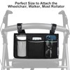 Wheelchair Side Organizer Storage Bag Armrest Pouch with Cup Holder