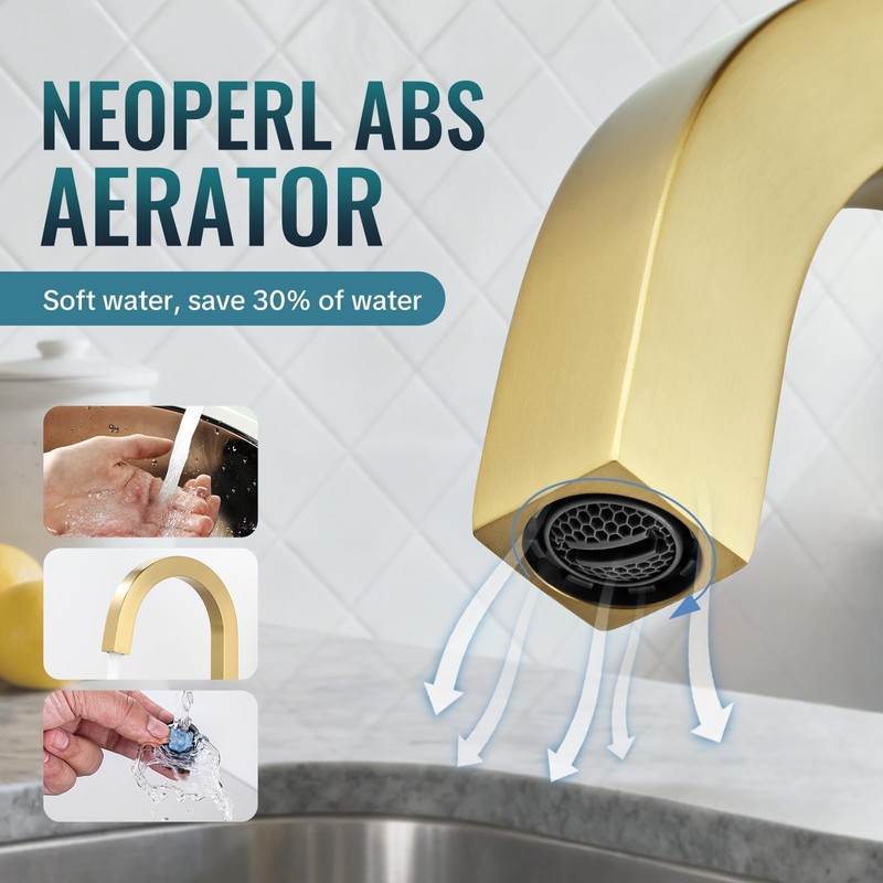 ALEASHA Brushed Gold Bar Sink Faucet, Bar Sink Faucet Single