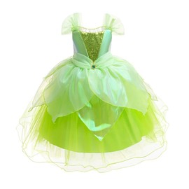Lito Angels Tinkerbell Green Fairy Fancy Dress Up Costume Party Outfit for Kids Girls Age 6-7 Years