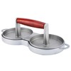 Non-Stick Double Burger Press Mould Aluminum Alloy with Wooden Handle