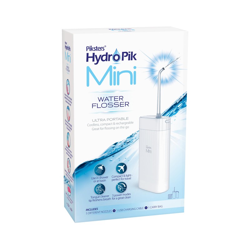Piksters HydroPik Mini Water Flosser for Travel – Portable Cordless