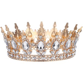 Veemoon Vintage Crystal Rhinestone Crown Glitter Bridal Tiara Crown Prom Queen Headpiece Bridal Wedding Headpiece Decoration for Wedding Engagement and Prom Special Occasions