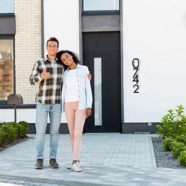 GLINTYU Numeros para Casa Exterior Grande, Altura 20 cm, Material ABS Engrosado de 8,3 mm, Negro Mate, Fácil de Instalar y Resistente, Adecuado para Uso Residencial, de Oficina, Piso y Calle (3)