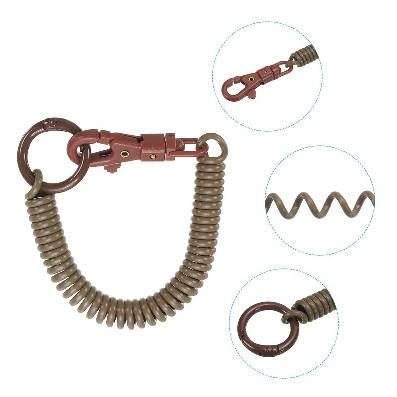 [PATIKIL] Retractor Bull Coil Spring Key Chain 2pcs Anti-lost Key