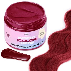 INH Semi Permanent Hair Color | Color Depositing Conditioner | Pink Hair Dye | No Bleach, No Peroxide Temporary Flamingo Topaz Tint for Women, Men | Vegan, Ammonia Free, Sulfate Free, Ready to Use 6oz