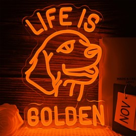 Golden Retriever Neon Sign Dog neon sign A warm golden retriever christmas decor lighting up your living space and gifts for golden retriever lovers