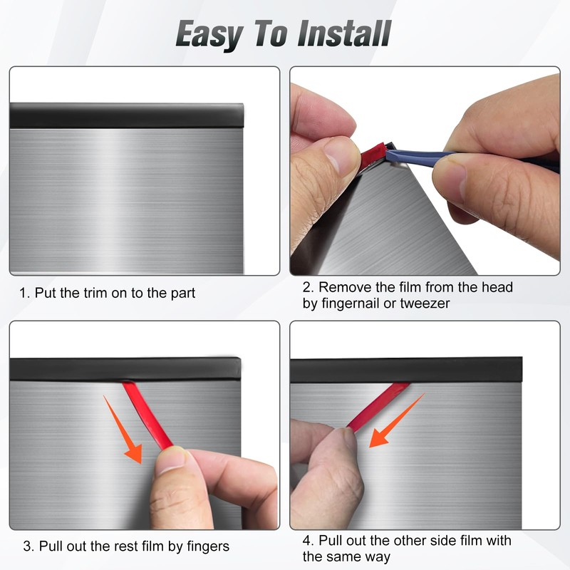 Edge Trim, 1/8" Rubber Edge Trim, Flexible Self Adhesive U