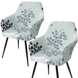 MEIVINES Chair Covers High Stretch Chair Covers Set of 2 Dining Chair Covers with Armrest Office Chair Cover Removable Chair Seat Covers for Dining Room Living Room Kitchen Hotel
