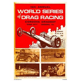 CrashDaddy Cordova World Series of Drag Racing Poster 1968 Vintage Type