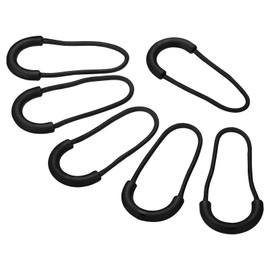 PATIKIL Zipper Pulls Replacement, 15 Pack Extension Cord Handle Plastic U-Shape Tab Tag Extender for Luggage Backpacks, Jackets, Handbags Black