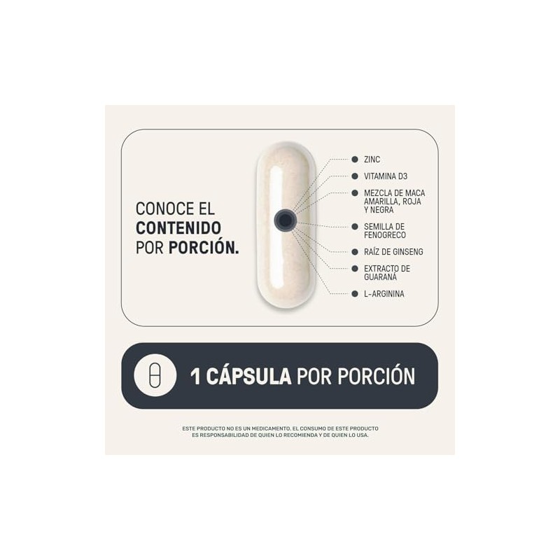 LIFE 360+ Mens Testo L-Arginina Maca Negra Roja y Amarilla