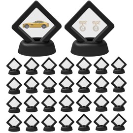 30Pcs 3D Floating Display Case, Displays Cases for Hot Wheels, PE Film Jewelry Storage Box Coins Display Frame Holder Stands for Antique Challenge Coins, Medallion Shells Gems Rocks Pins