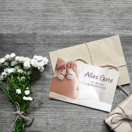 1 Premium Farewell Card for Maternity Protection – 18 x 12 cm – Card to Say Goodbye to Your Colleague to Baby Break – Farewell Card with White Envelope, Greeting Card