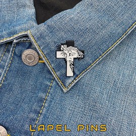 AAVEDGE Enamel Pins, Jesus Pin, Christ & Cross Pins for Backpacks, Christian Crucifix Religious God Faith Lapel Pin, Lanyard Pins, Hat Pins for Women, Men, Catholic Bedge Brooch for Bags, Hats, Clothes, Jacket, Vest.