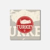 Unbranded Turkey Map Grunge 4'' X 4'' Square Wooden Coaster