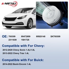 A-NAFTULY AC Blower Motor Fan Replacement Fits for 2012-2020 Chevy Sonic, 2013-2022 Chevy Trax, 2014-2022 Buick Encore, HVAC Heater Blower Motor Fan Assembly, Replace 700309