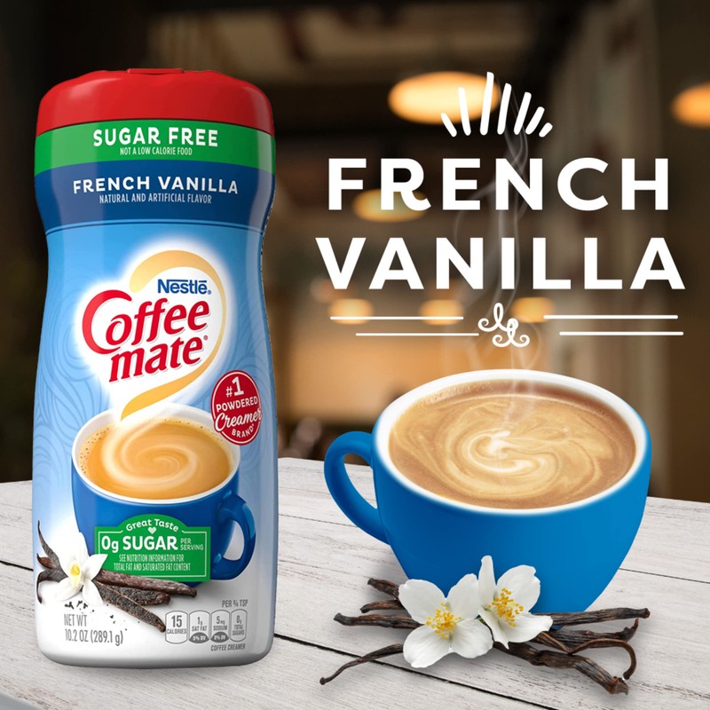 Coffee-mate French Vanilla, Sugar-Free Powdered Coffee Creamer, 10.2-Ounce Units (Pack