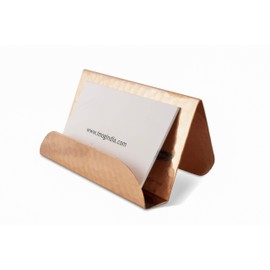 GoCraft Pure Copper Business Card Holder Stand | Fits 20-30 Business Cards | Pure Copper Finish Stand