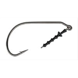Mustad Impact Keeper Hook, 28º Wide Gap, Straight 4/0, Black Nickel