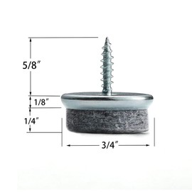 Screw on Furniture Pads Furniture Sliders for Wooden Chair Legs -Furnigear Best Hardwood Floor Protectors Protect Your Hardwood & Laminate Flooring (3/4''-24 Pack, Gray)