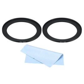 PATIKIL 67mm-82mm Metal Step Up Ring with Cleaning Cloth, 2 Pack Camera Lens Filter Adapter Ring Aluminum Filter Adapter Ring for Camera Lenses Hood, Black