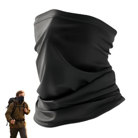 Mewflew Multifunctional Ice Silk Tube Scarf - Breathable Face Mask & Neck Cover for Summer - Headband for Cycling, Fishing, Hiking & Outdoor Sports, black, Unit size