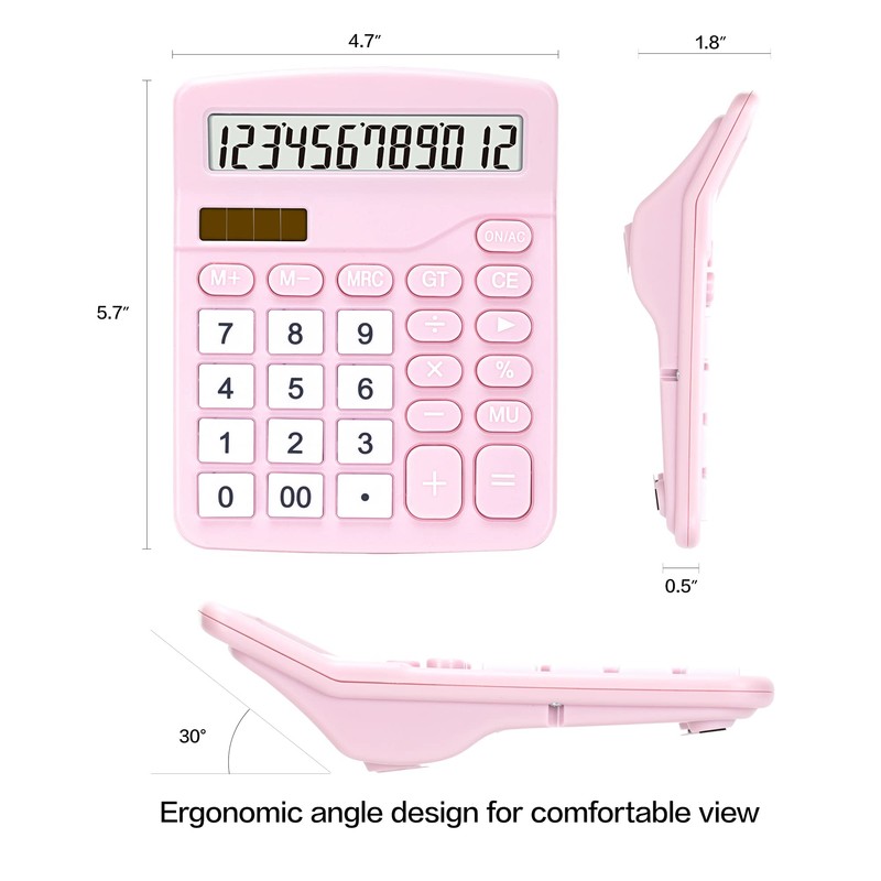Calculator, Deli Standard Function Desktop Calculators with 12 Digit Large