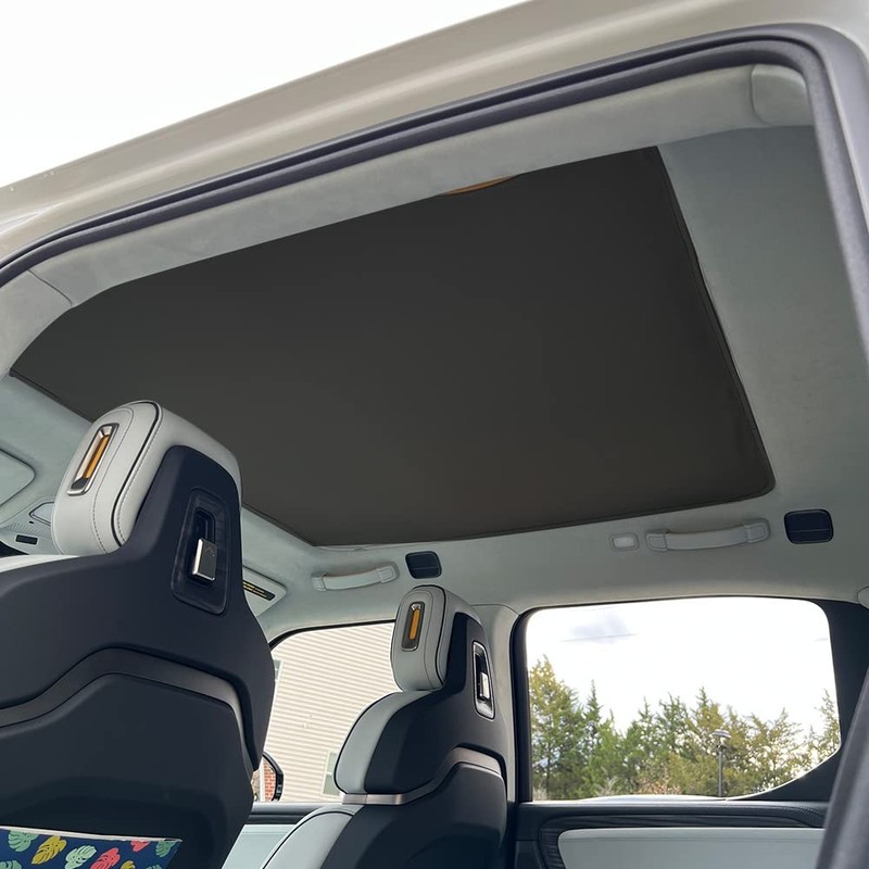 BestEvMod for Rivian R1T Foldable Roof Sunshade 2 Layer Accessories,Sunroof
