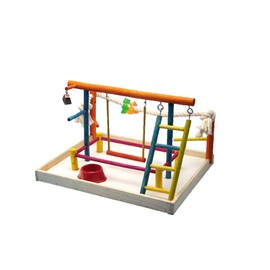 PENN-PLAX Bird Life Wooden Playpen – Perfect for Sun Conures, Ring Necks, and Similar Sized Parrots – Extra-Large