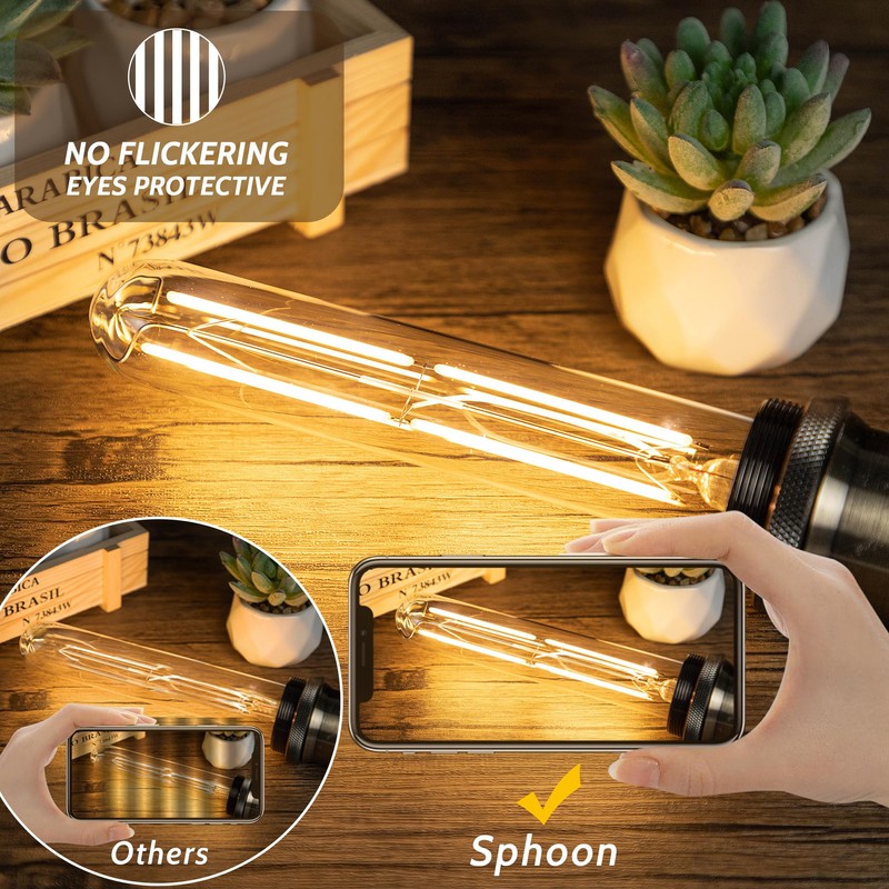 Sphoon Tubular Light Bulb 7.3 Inch Dimmable T10 LED Bulb