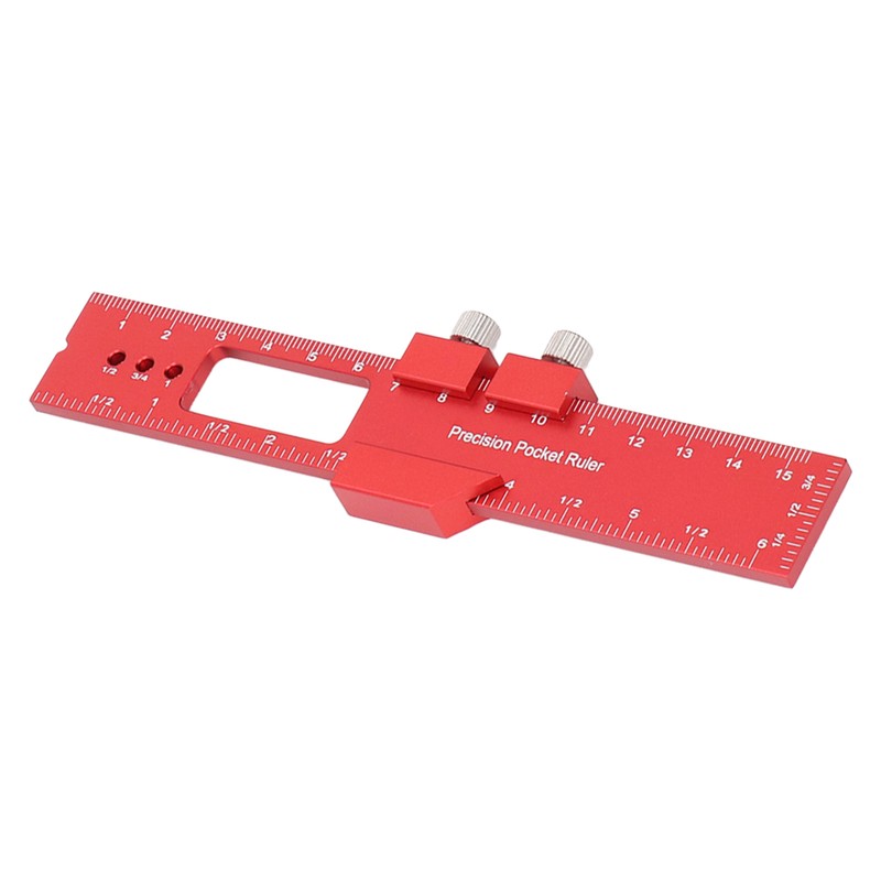 6 Inch Woodworking Ruler Adjustable Sliding Stop Aluminum Alloy Pocket
