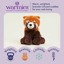 warmies Microwavable & Weighted Stuffed Animals, Red Panda - Heated Stuffed Animal Plushie for Warmth & Comfort - Cute Soft Plush Toys for Adults & Children (Boys, Girls, Babies & Toddlers)