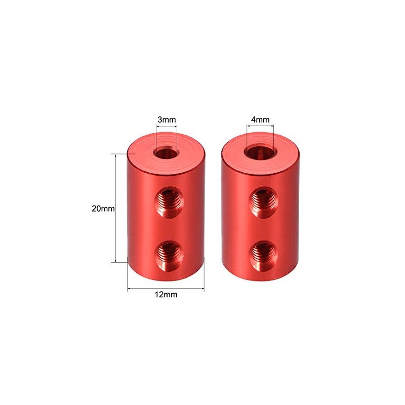 sourcing map 2 Pieces 3 mm to 4 mm Bore