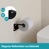 WEISSENSTEIN Toilettenpapierhalter Edelstahl ohne Bohren - WC-Rollenhalter selbstklebend - 16