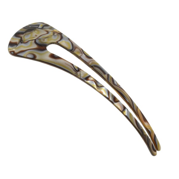 French Amie Grace Long Onyx Grey Large Handmade Cellulose Acetate