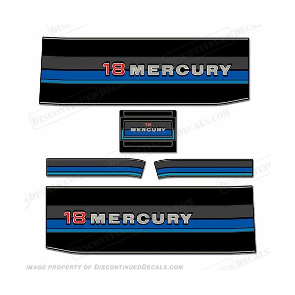 DiscontinuedDecals Fits 1981 Mercury 18hp Outboard Decal Kit Replacement Motor