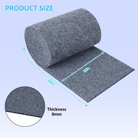 Boat Trailer Bunk Carpet, 20ft X 20in Bunk Carpet for Boat Trailers, 8mm Thickness Trailer Bunk Carpets for Boat Trailers or Jet Ski Ramps - Light Grey