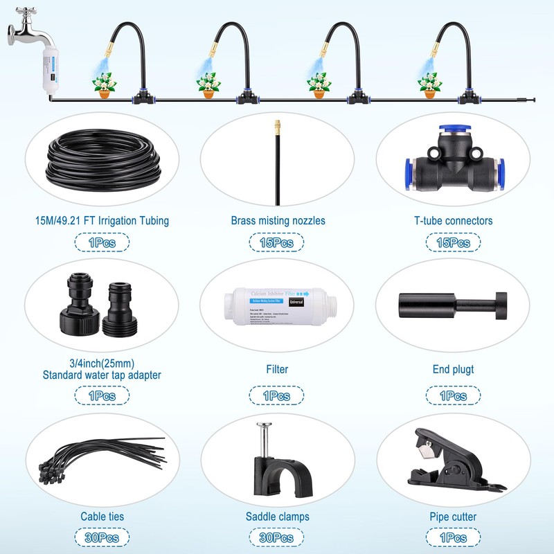 Mornajina Automatic Drip Irrigation Kits Garden Irrigation System, Includes Calcium