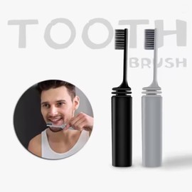 ARFUKA 2 Stück Reisezahnbürste Klappbar Zahnbürste mit Etui und Weiche Borsten Zahnpflege für Unterwegs, Camping, Zuhause, Urlaub