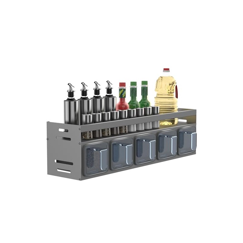 Soontrans Wall Spice Rack, 40 x 10.7 x 12.3 cm,