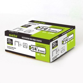 Meite 20 Gauge 50 Series 1/2-Inch Crown 1/4-inch Length Upholstery Staples 5,000 Pcs Per Box (1)