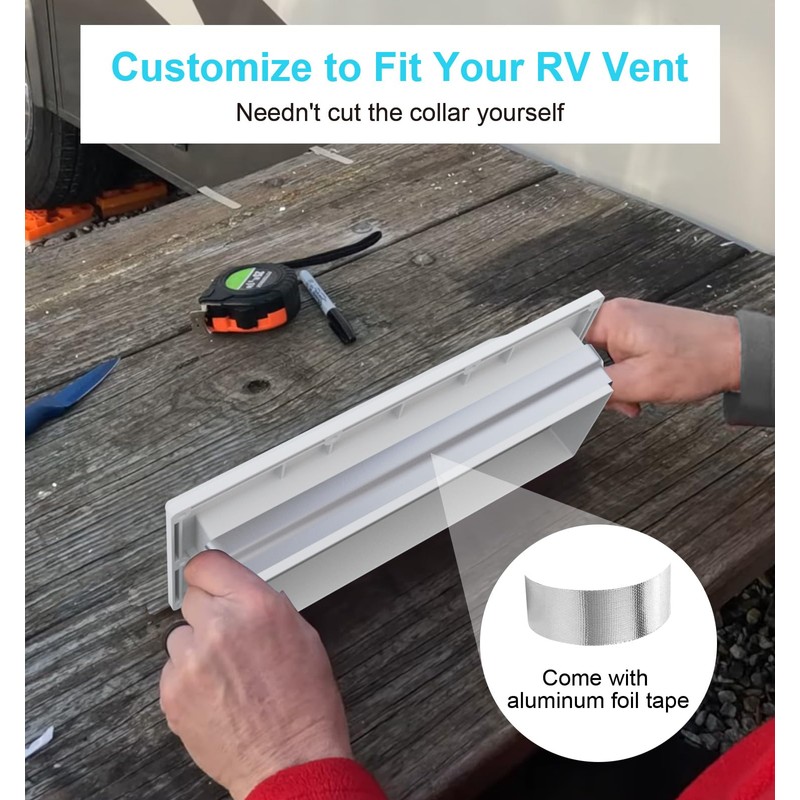 Aluminum RV Exhaust Range Hood Vent Cover with Adjustable Collar
