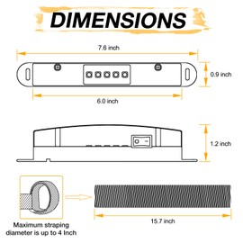 Niking Auto UTV - Luz de cúpula universal mejorada para montaje en barra enrollable, luz interior LED, barra enrollable, barra enrollable, luz LED de cúpula para ATV, RZR, UTV, todoterreno, camioneta,