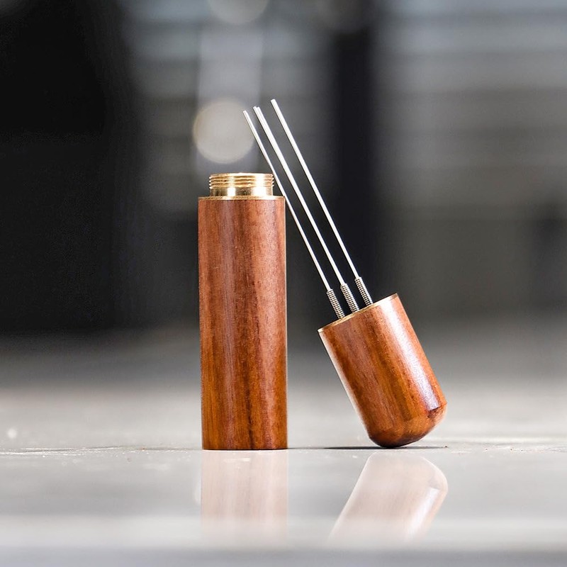 Tongke WDT Wooden Espresso Distribution Tool, Stainless Steel Needle Distributor,