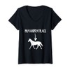 Donna Cavallo Il Mio Posto Felice Equitazione Equitazione Maglietta con